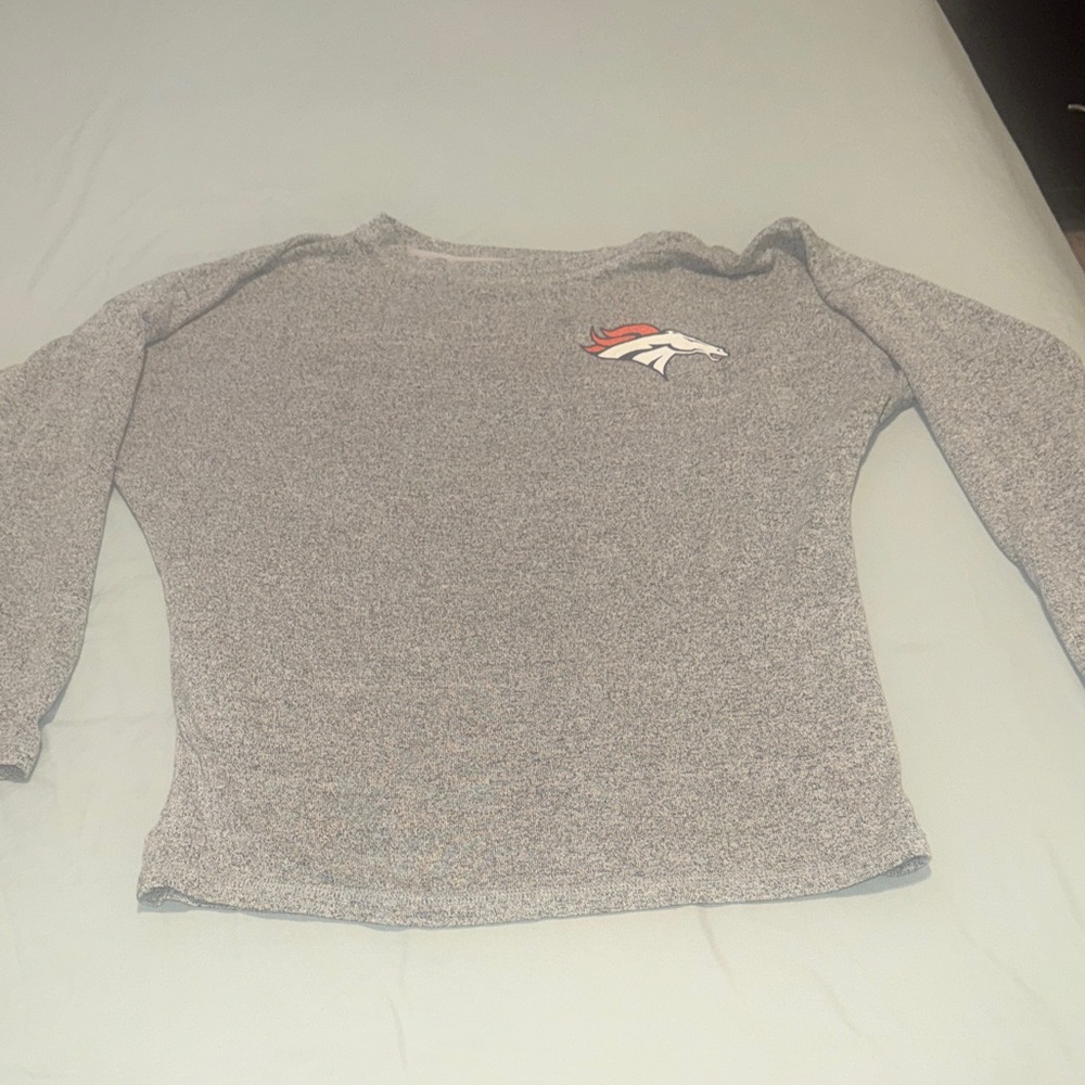 Denver Broncos Heather Gray Long Sleeve Shirt